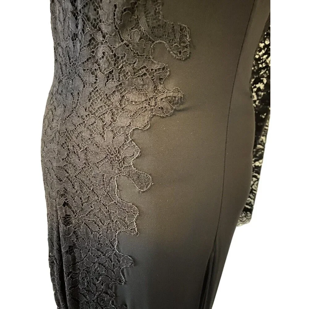 $3500 NWT Blumarine 46 10 Trumpet Dress Mermaid Gown Stretch Evening Black Knit